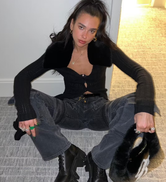 Black Cargo Pants and Crop Top